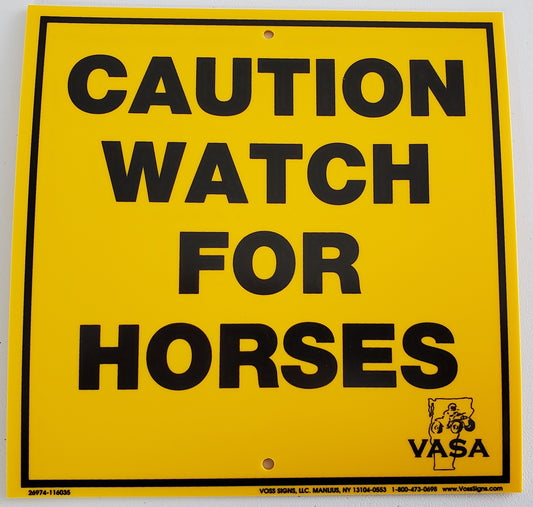 CAUTION HORSES (8x8)